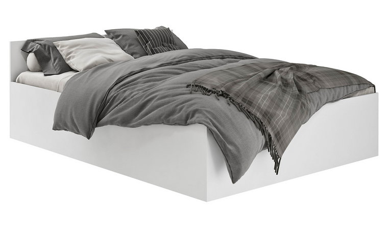 Białe łóżko z materacem i stelażem 90x200 - Tamlin 3X