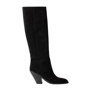 Buttero, Medium Heel Boot High LEG Czarny, female,