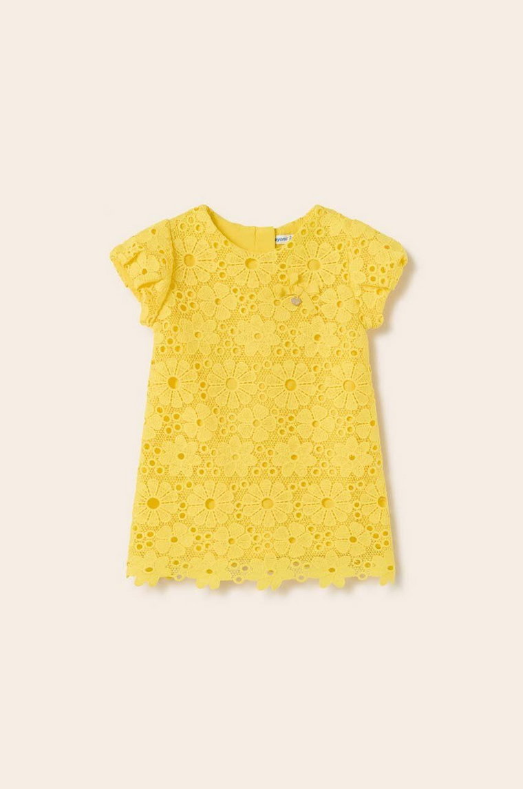 Mayoral sukienka dziecięca kolor żółty mini prosta