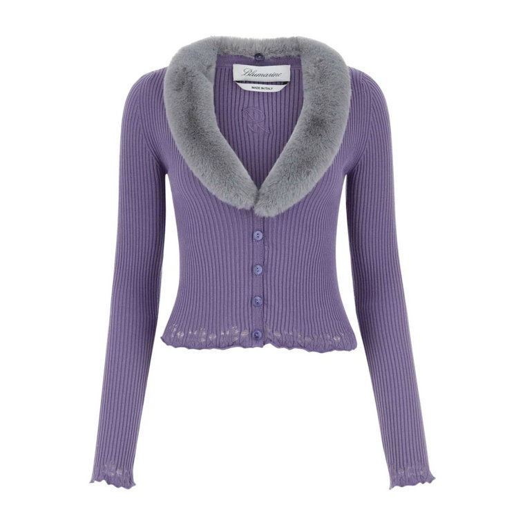 Lekki Fioletowy Sweter Z Wiskozy Blumarine