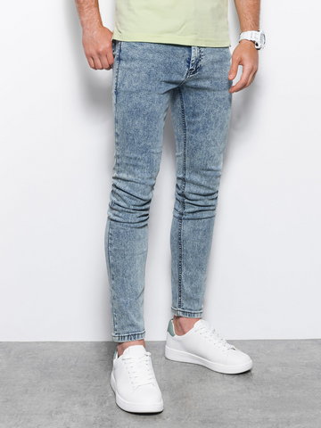 Spodnie męskie jeansowe SKINNY FIT - jasnoniebieskie V2 P1062 - S