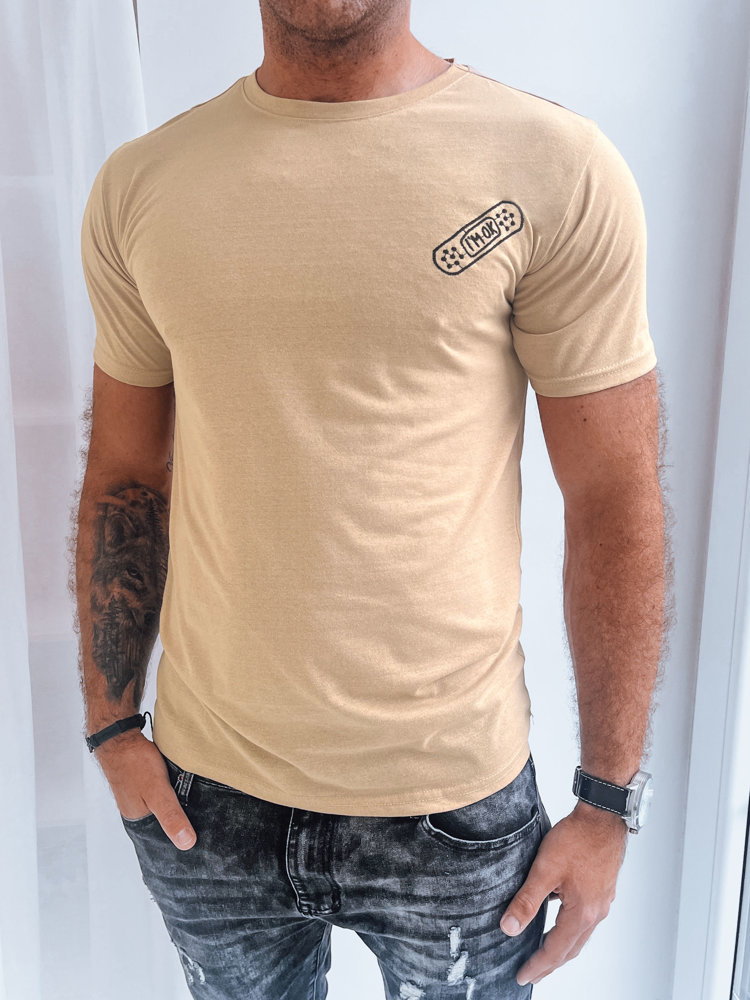 Koszulka męska beżowa Dstreet RX5292