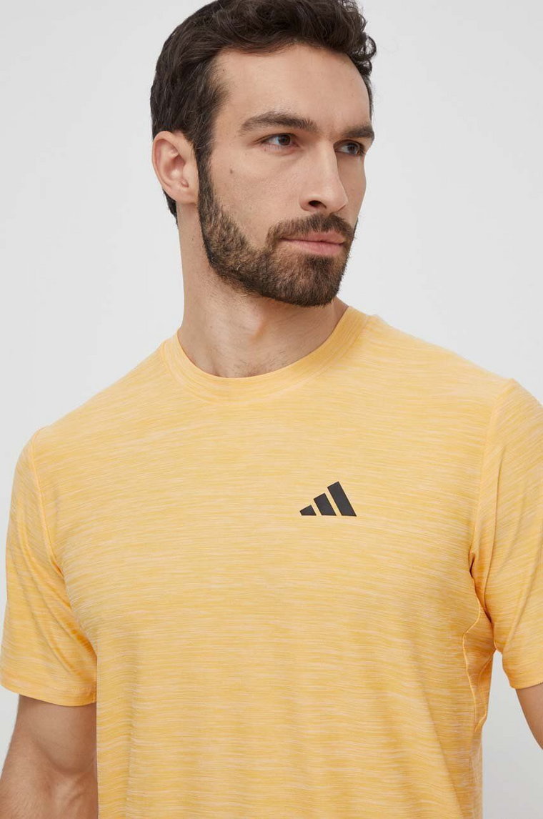 adidas Performance t-shirt treningowy kolor żółty gładki IT5402