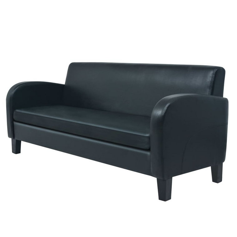 Wygodna 3-osobowa sofa czarna 183x70x76 cm / AAALOE