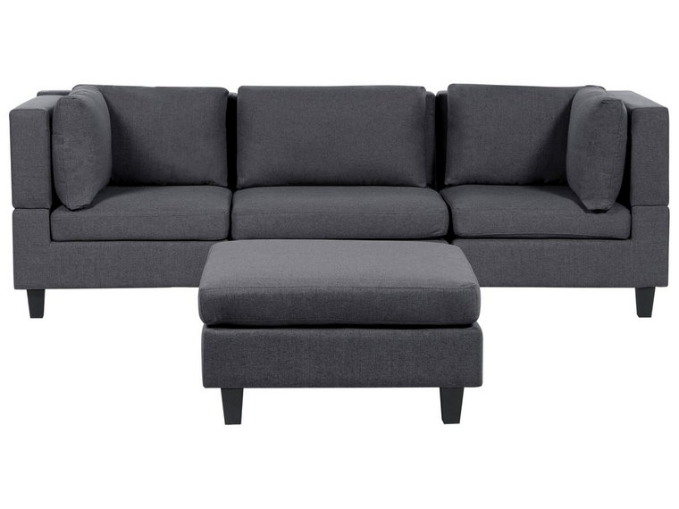 Sofa modułowa 3-osobowa z otomaną ciemnoszara UNSTAD