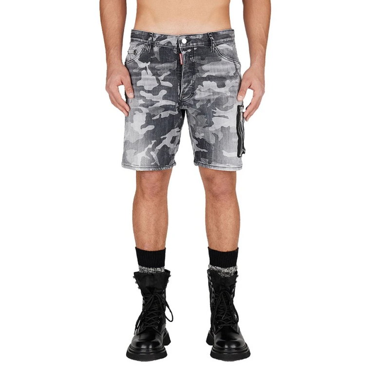 Marine Camo Shorts - Czarny, Rozmiar 46 Dsquared2