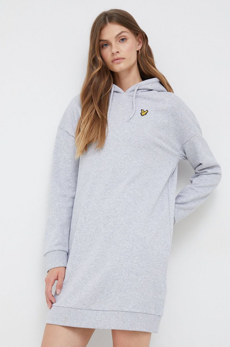 Lyle & Scott sukienka bawełniana kolor szary mini prosta