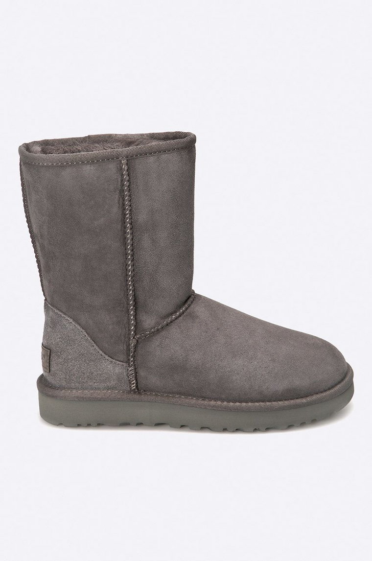 UGG śniegowce Classic Short II damskie kolor szary na płaskim obcasie ocieplone 1016223.GRY