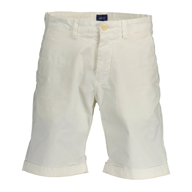 Biała Bawełniana Bermuda Jeans z Logo Gant