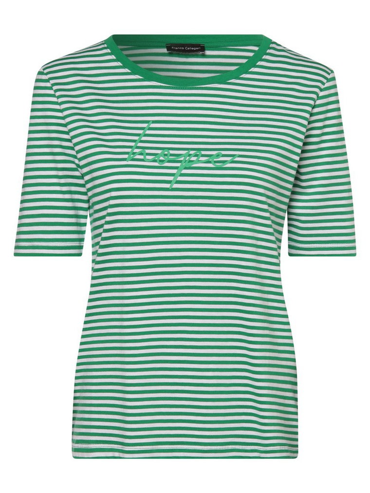 Franco Callegari - T-shirt damski, zielony|biały