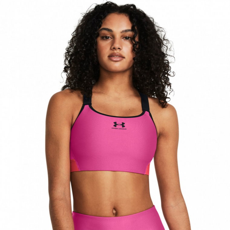 Biustonosz treningowy Under Armour UA HeatGear High - różowy