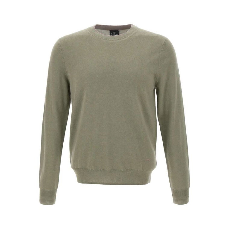 Męski wełniany sweter w kolorze szałwiowej zieleni PS By Paul Smith