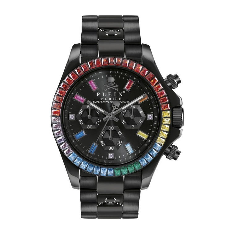 Noble 43mm Czarny Zegarek ze Stali Philipp Plein