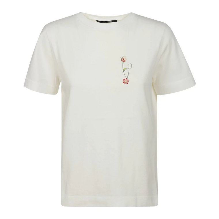 Bawełniana T-shirt z krótkim rękawem z nadrukiem na przodzie Hand Picked