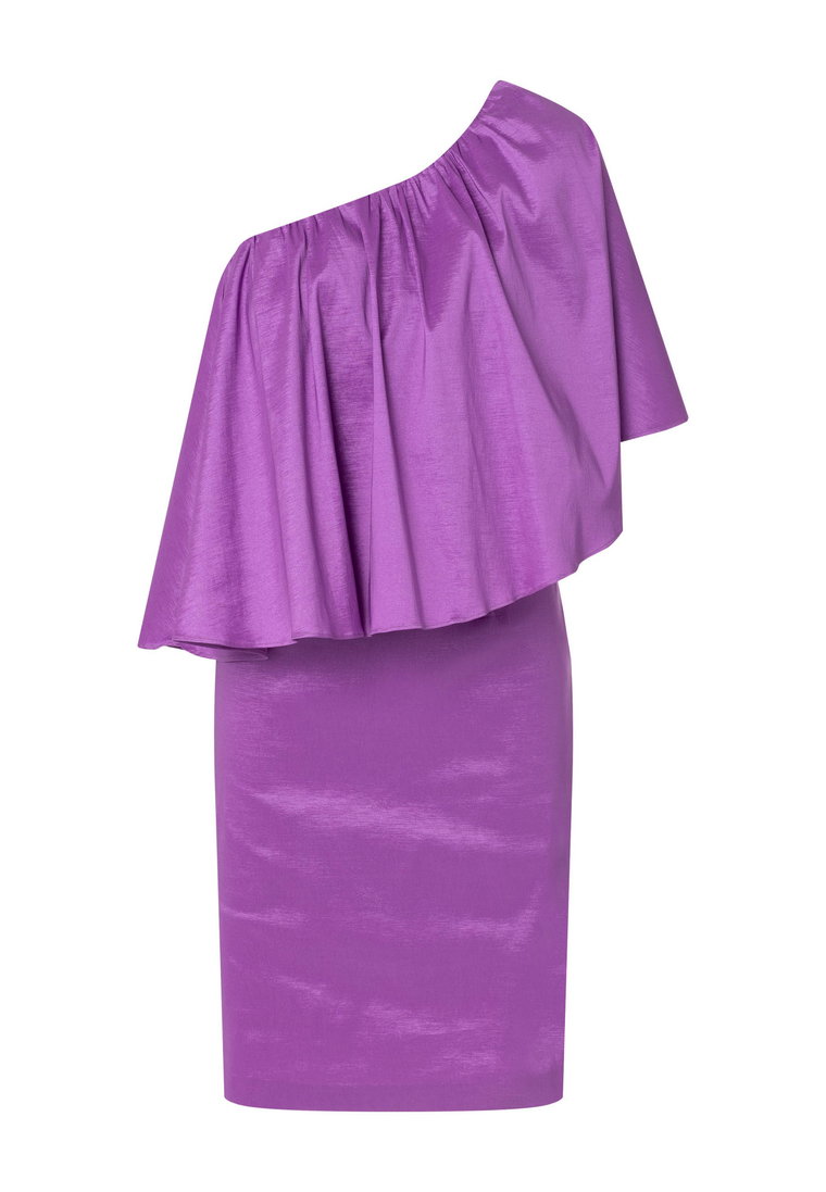 Fioletowa sukienka z falbanką