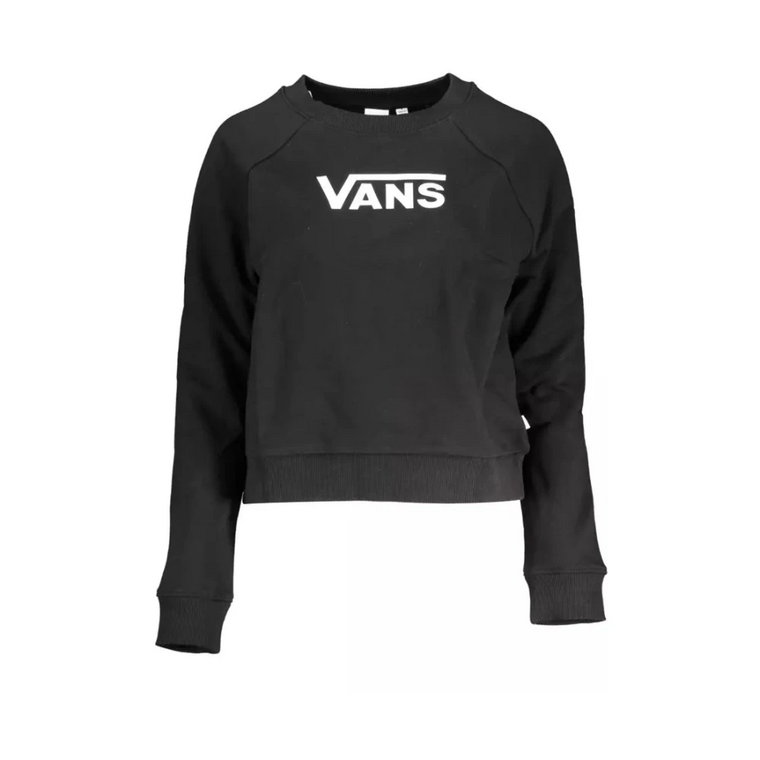 Czarny Bawełniany Sweter z Nadrukiem Logo Vans