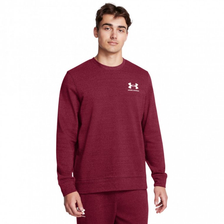 Męska bluza dresowa nierozpinana bez kaptura Under Armour UA Rival Terry LC Crew - czerwona