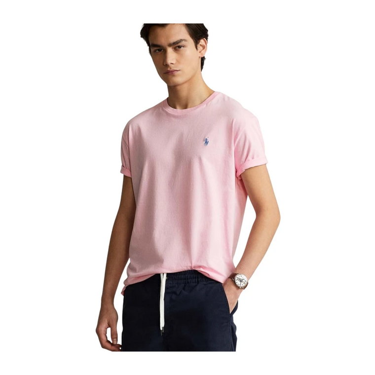 Custom Slim Różowa Męska Koszulka Ralph Lauren