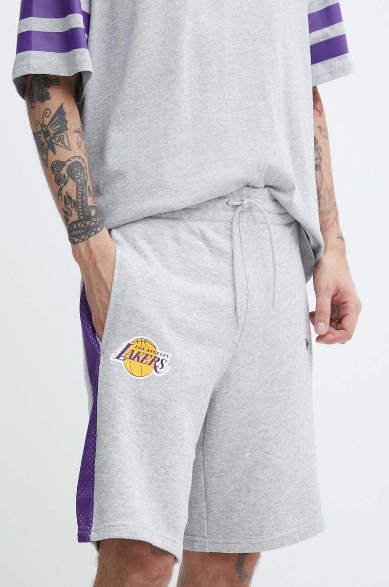 New Era szorty męskie kolor szary LOS ANGELES LAKERS