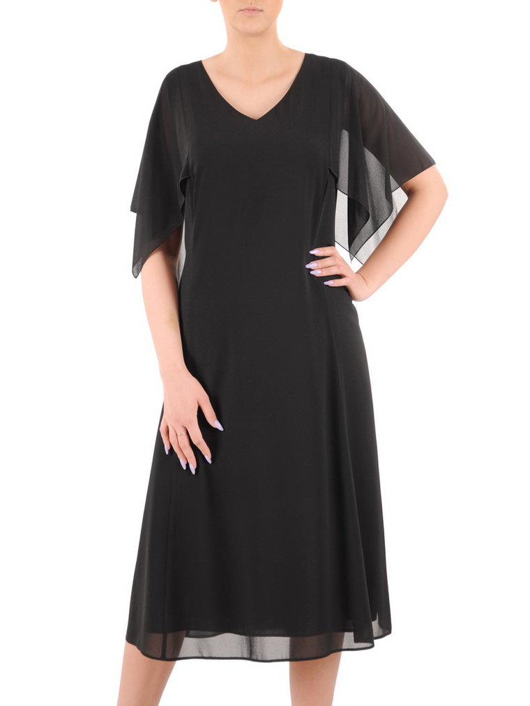 Trapezowa czarna sukienka damska 35825