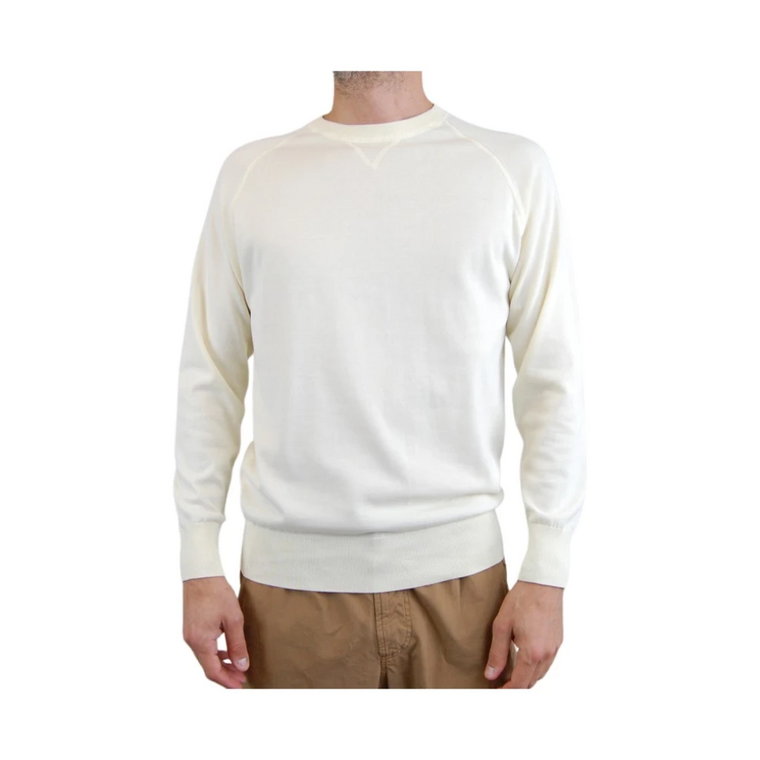 Kremowy Sweter z Okrągłym Dekoltem - Rozmiar 56 Aspesi