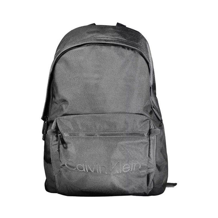 Czarny Plecak z Poliestru z Przegrodą na Laptopa Calvin Klein