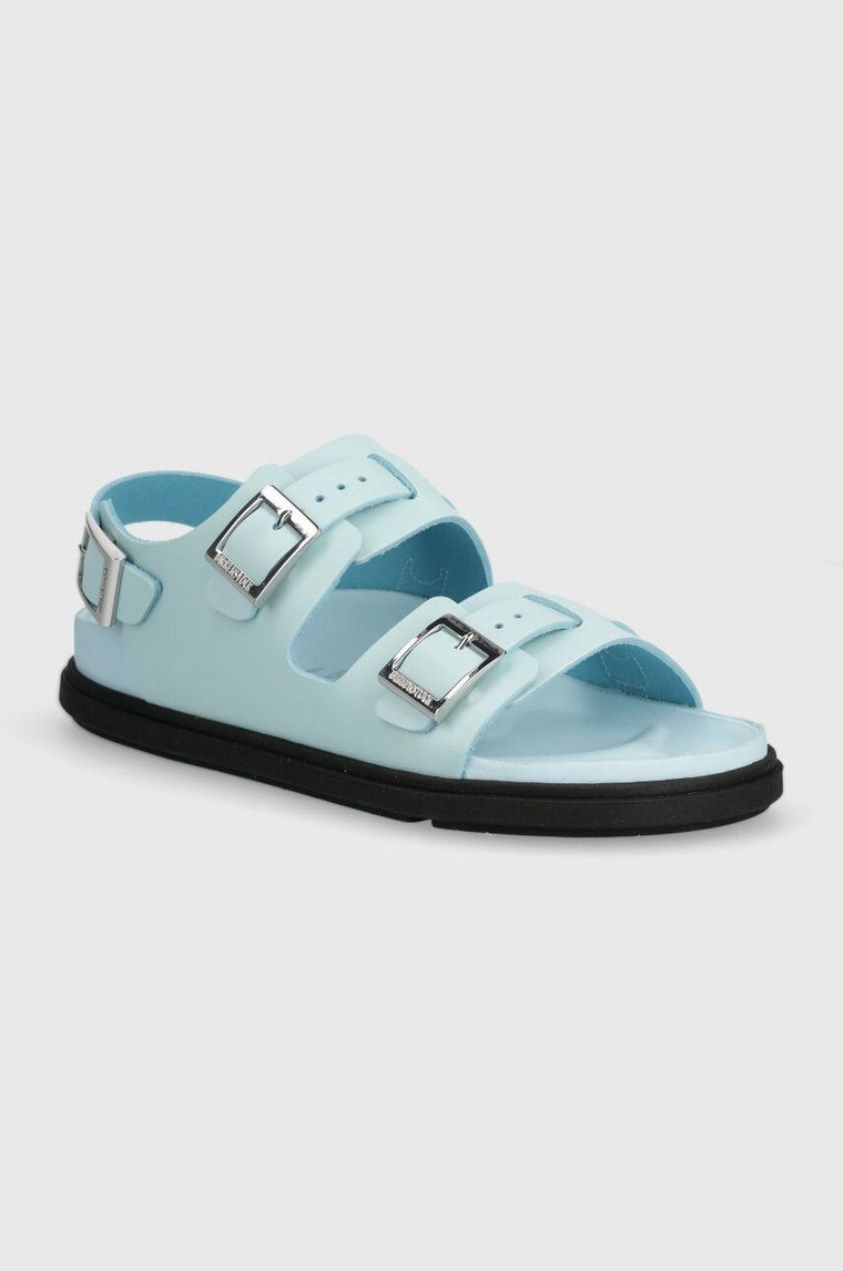 Birkenstock sandały skórzane Cannes damskie kolor niebieski 1026444