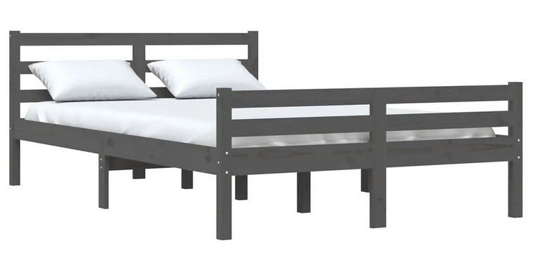 Dwuosobowe szare łóżko z drewna 160x200 - Aviles 6X