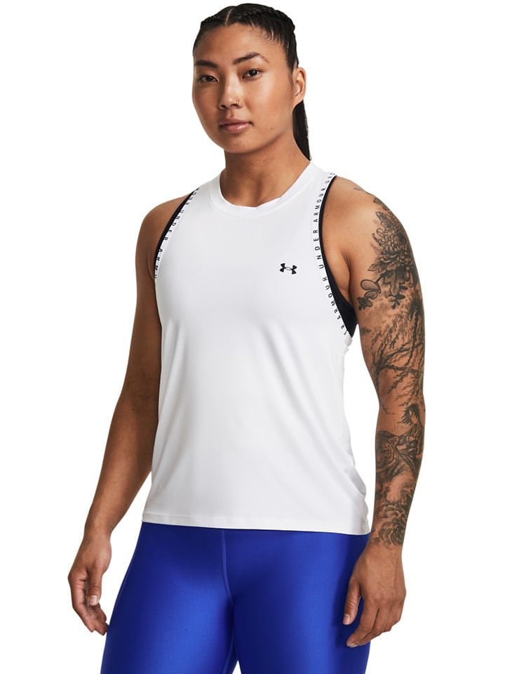 Under Armour Top sportowy "Knockout Novelty Tank" w kolorze białym