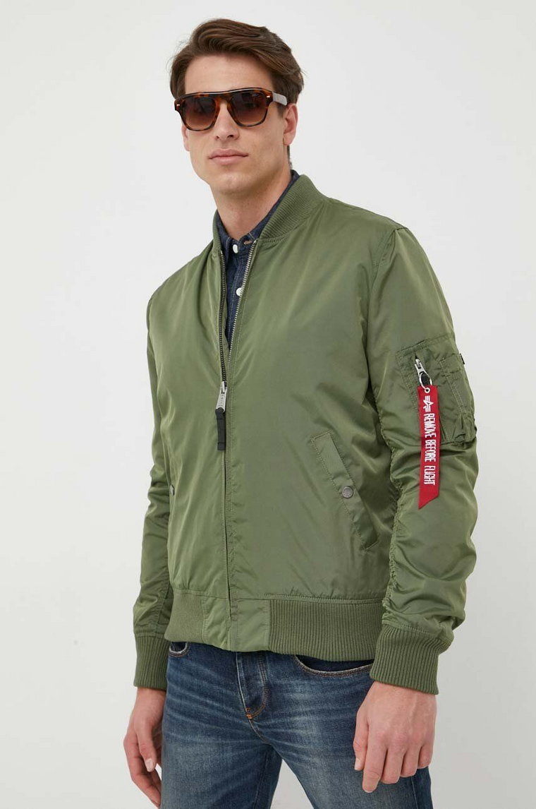 Alpha Industries kurtka bomber MA-1 TT męski kolor zielony przejściowa 191103.01