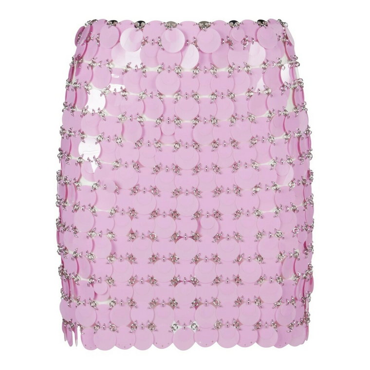 Wysokiej jakości różowa mini spódnica Paco Rabanne