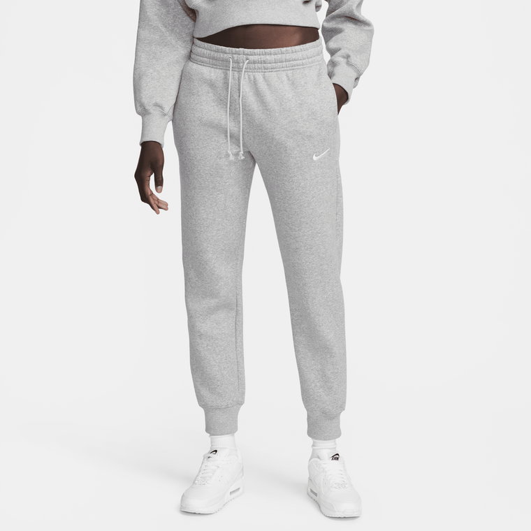 Damskie spodnie dresowe ze średnim stanem Nike Sportswear Phoenix Fleece - Zieleń