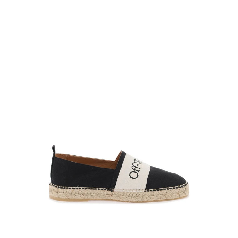 Bookish Logo Espadryle z lnem Off White