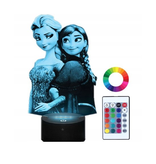 Lampka Nocna z Imieniem Kraina Lodu Elsa 3D Led