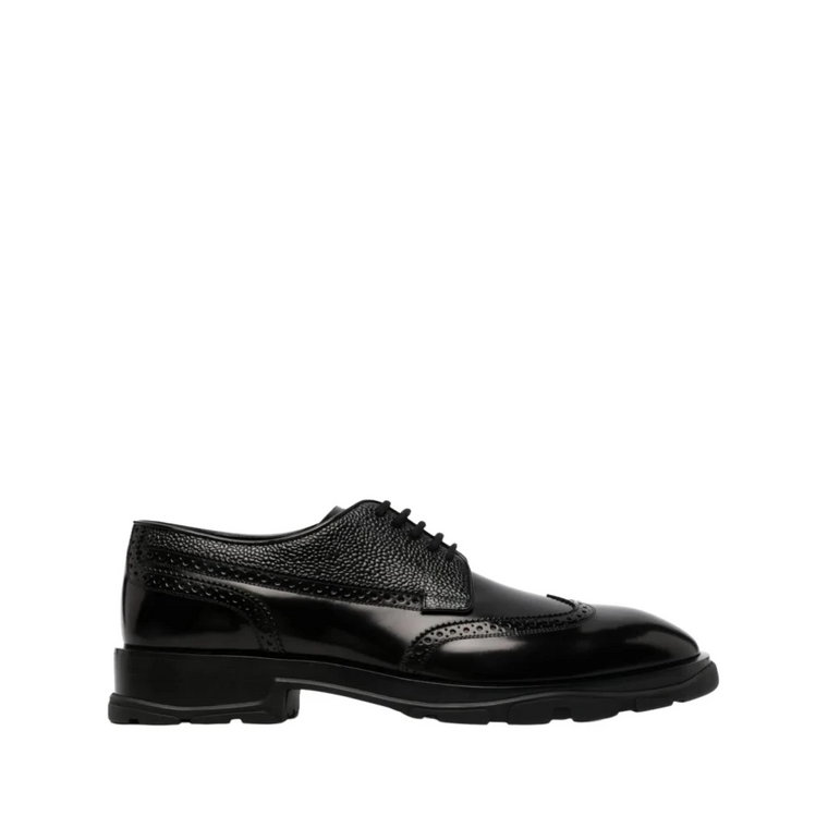 Klasyczne buty Derby z czarną skórą Alexander McQueen