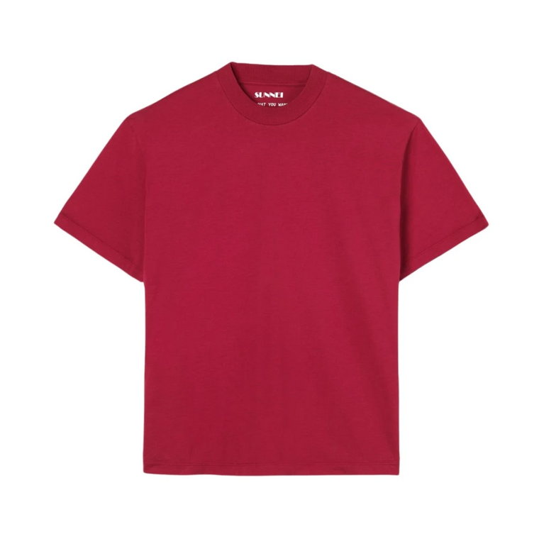 Czerwona koszulka Rumba z bawełny z nadrukiem Sunnei
