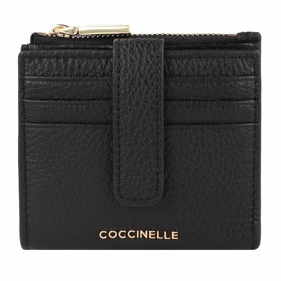 Coccinelle Metallic Soft Etui na karty kredytowe Skórzany 10 cm noir