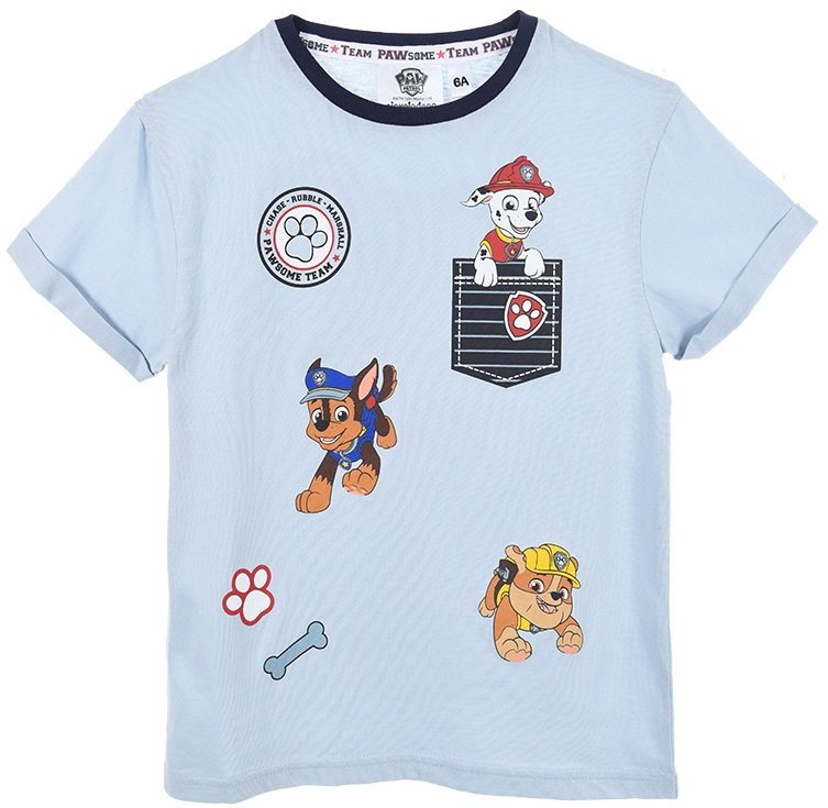 Koszulka chłopięca Paw Patrol - Team - Chase Rubble Marshall