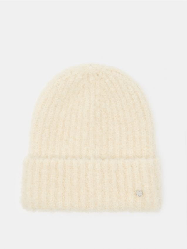 Mohito - Czapka beanie z wełną - kremowy