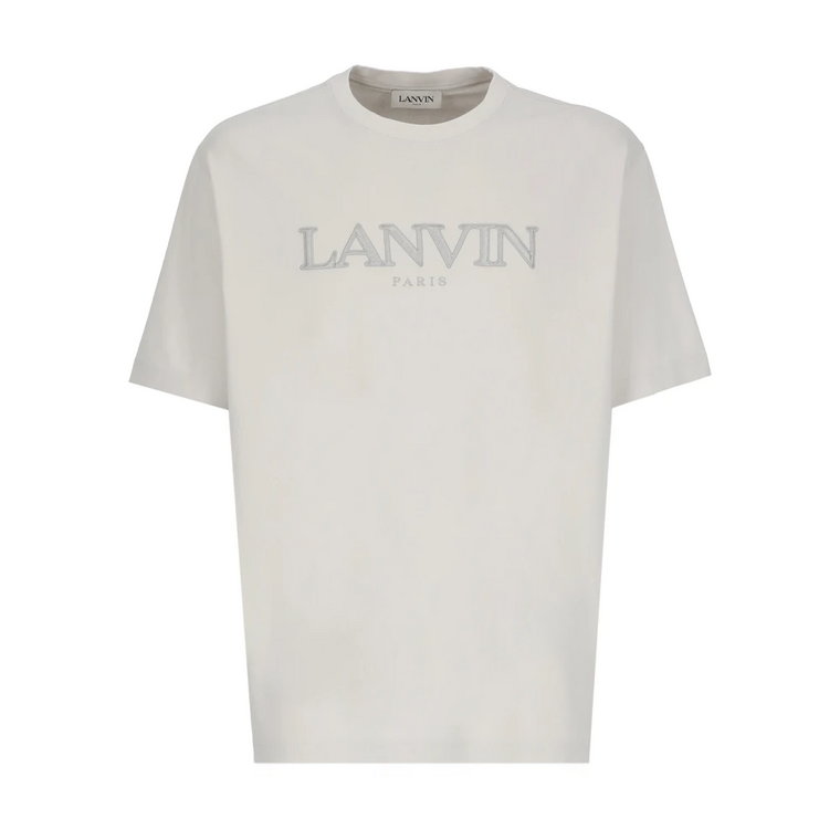 Szara Bawełniana Koszulka dla Mężczyzn Lanvin