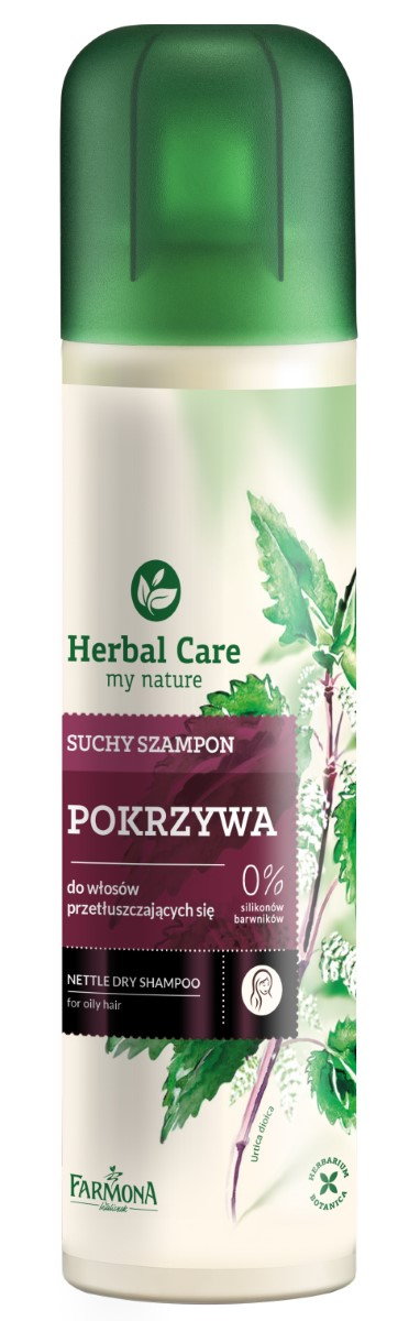 Herbal Care Pokrzywa suchy Szampon do włosów przetłuszczających się 180 ml