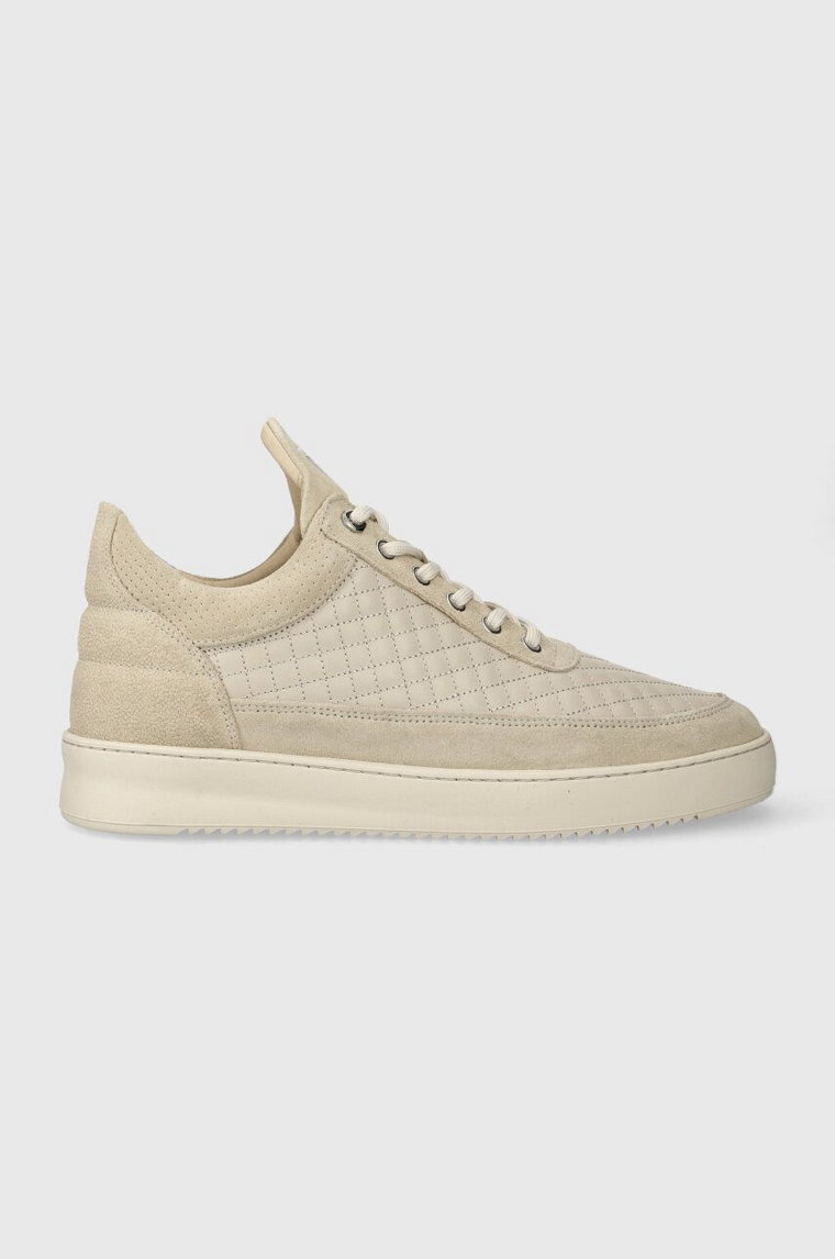 Filling Pieces sneakersy skórzane Low Top Quilted kolor beżowy 10100151919