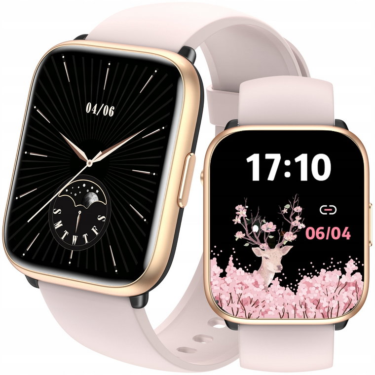 Smartwatch Zegarek Damski Polskie Menu Wodoodporny Sms Fb 2 Paski