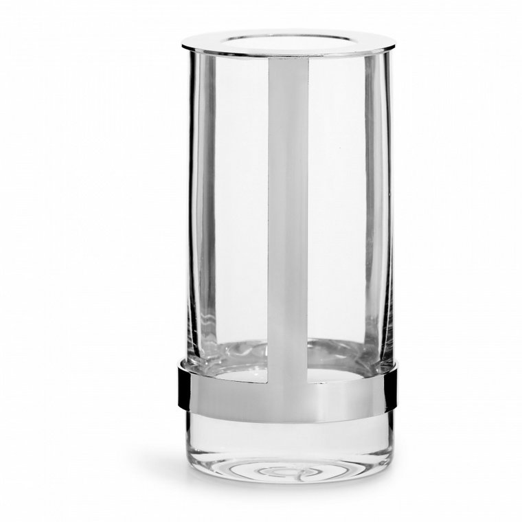 wazon, śred. 8 x 15 cm, szkło/metal, srebrny, pudełko prezentowe kod: SF-5018037