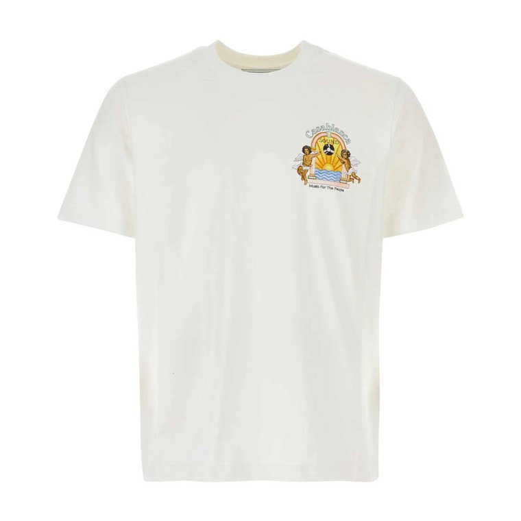 Klasyczny Biały T-Shirt z Bawełny Casablanca