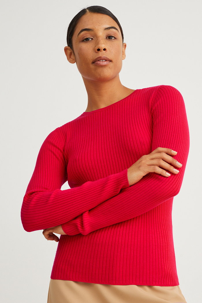 C&A Sweter z linii basic, Czerwony, Rozmiar: 2XL