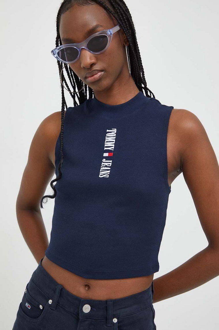 Tommy Jeans top damski kolor granatowy