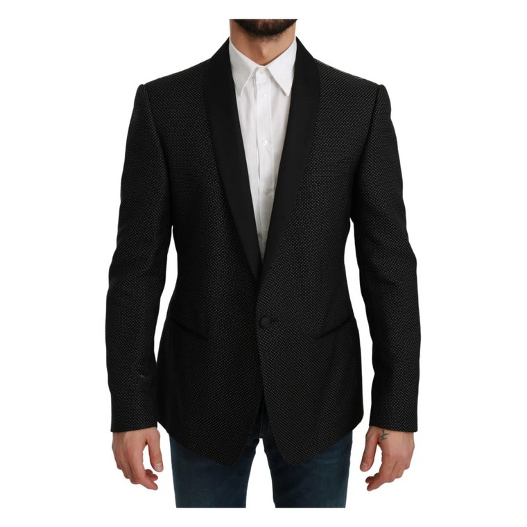 Czarny Slim Fit Martini Blazer Dolce & Gabbana