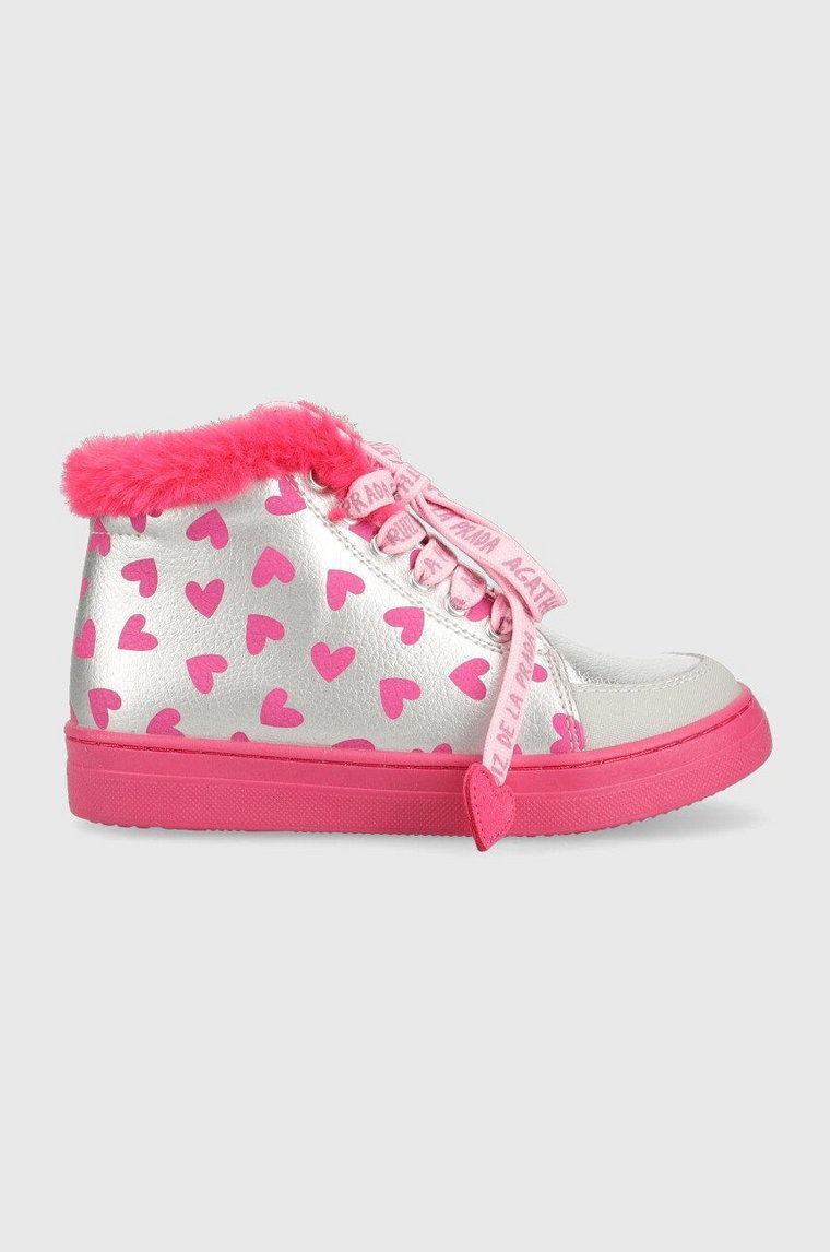 Agatha Ruiz de la Prada buty zimowe dziecięce kolor srebrny