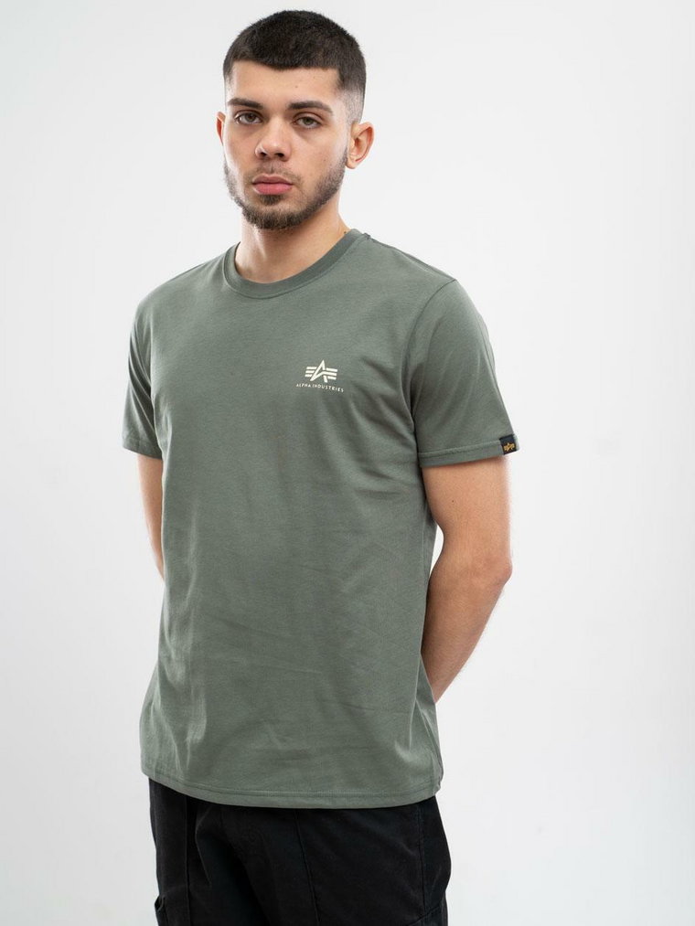 Koszulka Z Krótkim Rękawem Alpha Industries Basic Small Logo Jasna Zielona